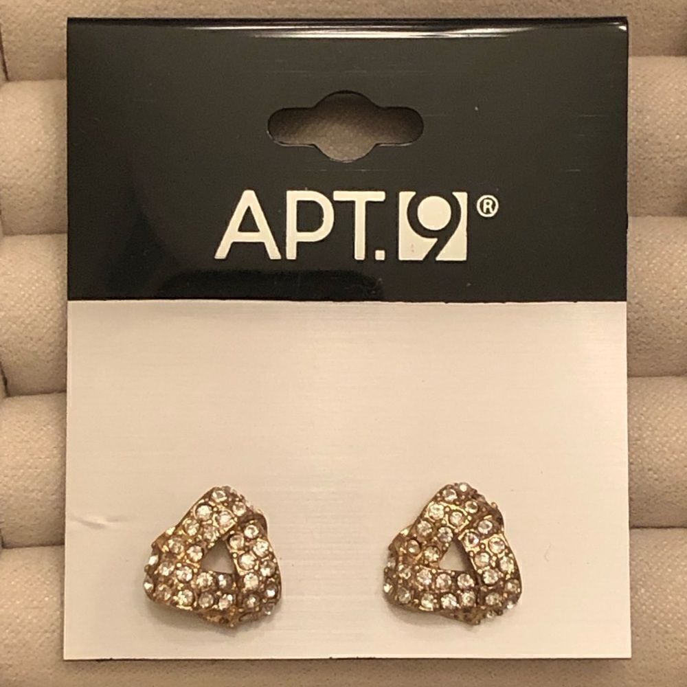 Apt. 9 | Pave Love Knot Earrings | Gold Tone